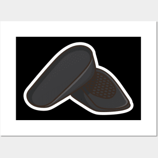 Comfortable shoes arch support insoles Sticker vector illustration. Fashion object icon concept. Two-layered shoe arch support insole sticker design icon with shadow. Posters and Art